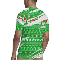 Djibouti Christmas Rugby Jersey with Santa Eagle Doves Trees and Green Snowflake Holiday - Wonder Print Shop
