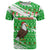 Djibouti Christmas T Shirt with Santa Eagle Doves Trees and Green Snowflake Holiday - Wonder Print Shop