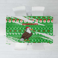 Djibouti Christmas Tablecloth with Santa Eagle Doves Trees and Green Snowflake Holiday - Wonder Print Shop