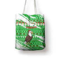 Djibouti Christmas Tote Bag with Santa Eagle Doves Trees and Green Snowflake Holiday - Wonder Print Shop