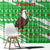 Djibouti Christmas Window Curtain with Santa Eagle Doves Trees and Green Snowflake Holiday - Wonder Print Shop