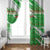 Djibouti Christmas Window Curtain with Santa Eagle Doves Trees and Green Snowflake Holiday - Wonder Print Shop