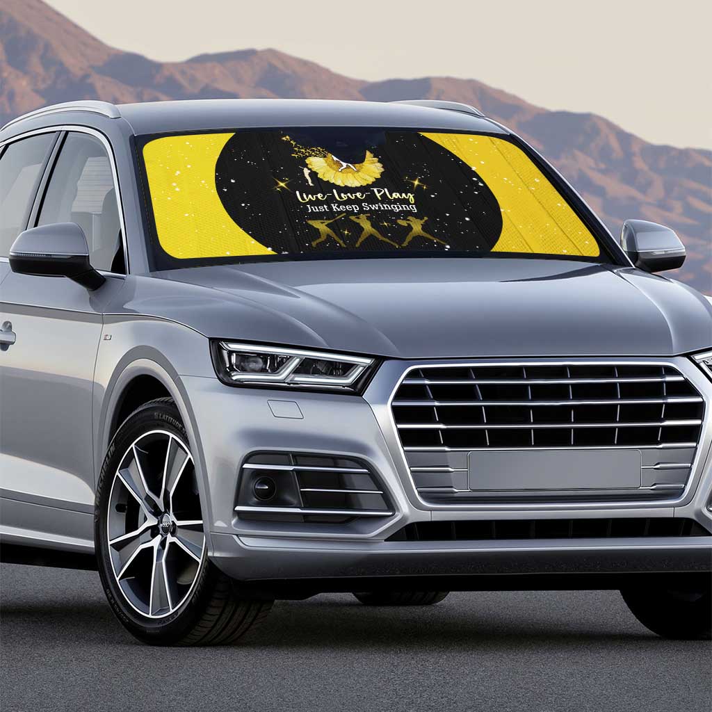 Softball Sunflower Yellow Black Christmas Auto Sun Shade Xmas Holiday Patterns - Wonder Print Shop