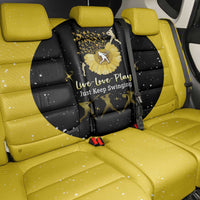 Softball Sunflower Yellow Black Christmas Back Car Seat Cover Xmas Holiday Patterns - Wonder Print Shop