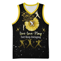 Softball Sunflower Yellow Black Christmas Basketball Jersey Xmas Holiday Patterns - Wonder Print Shop