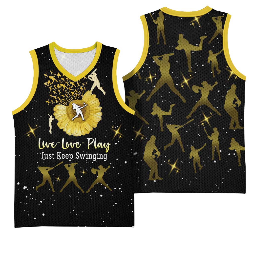 Softball Sunflower Yellow Black Christmas Basketball Jersey Xmas Holiday Patterns - Wonder Print Shop