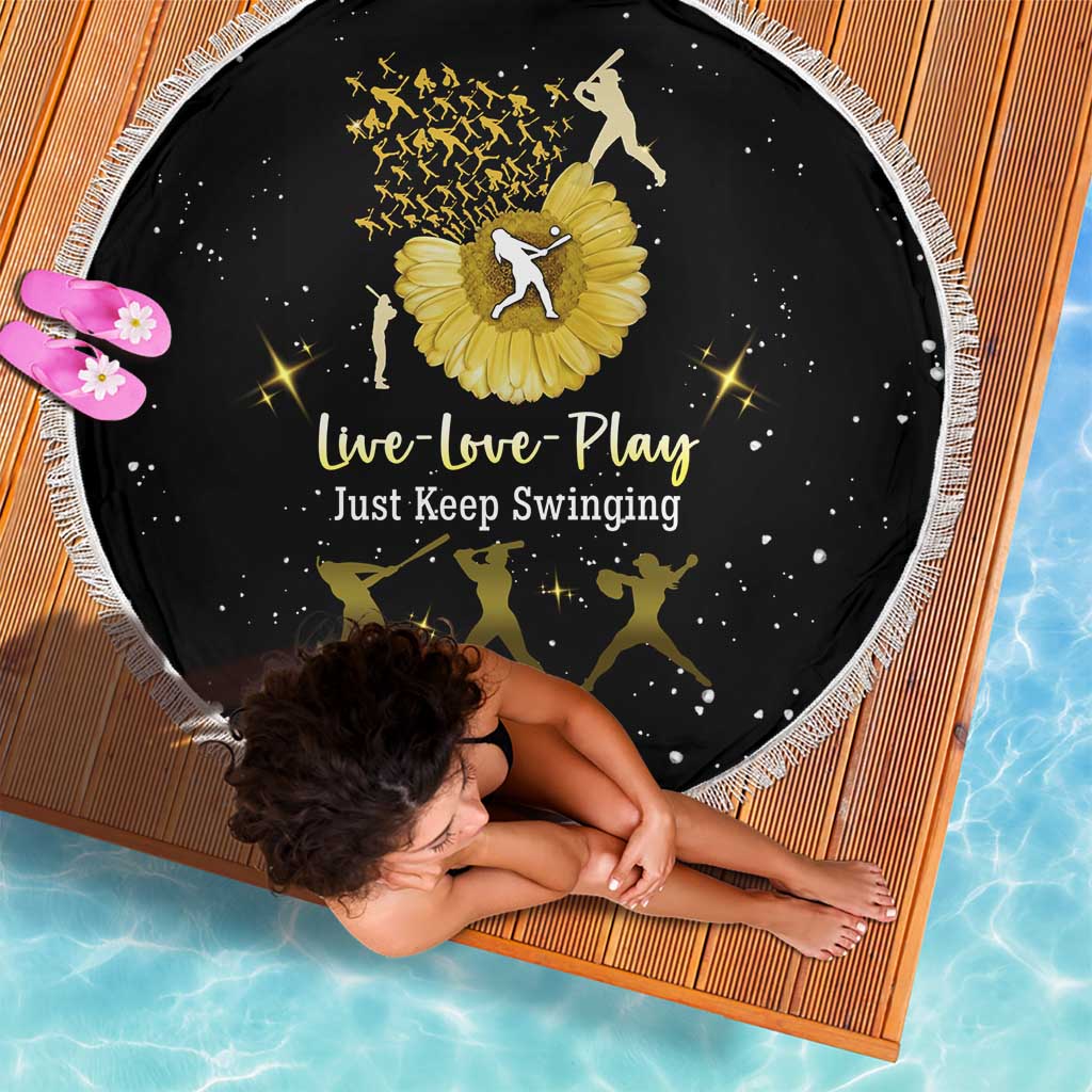 Softball Sunflower Yellow Black Christmas Beach Blanket Xmas Holiday Patterns - Wonder Print Shop