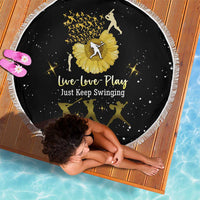 Softball Sunflower Yellow Black Christmas Beach Blanket Xmas Holiday Patterns - Wonder Print Shop