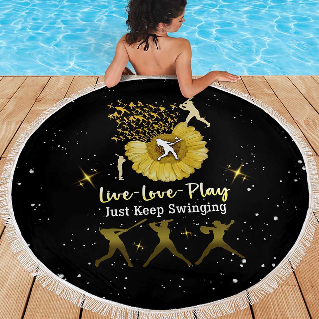 Softball Sunflower Yellow Black Christmas Beach Blanket Xmas Holiday Patterns - Wonder Print Shop