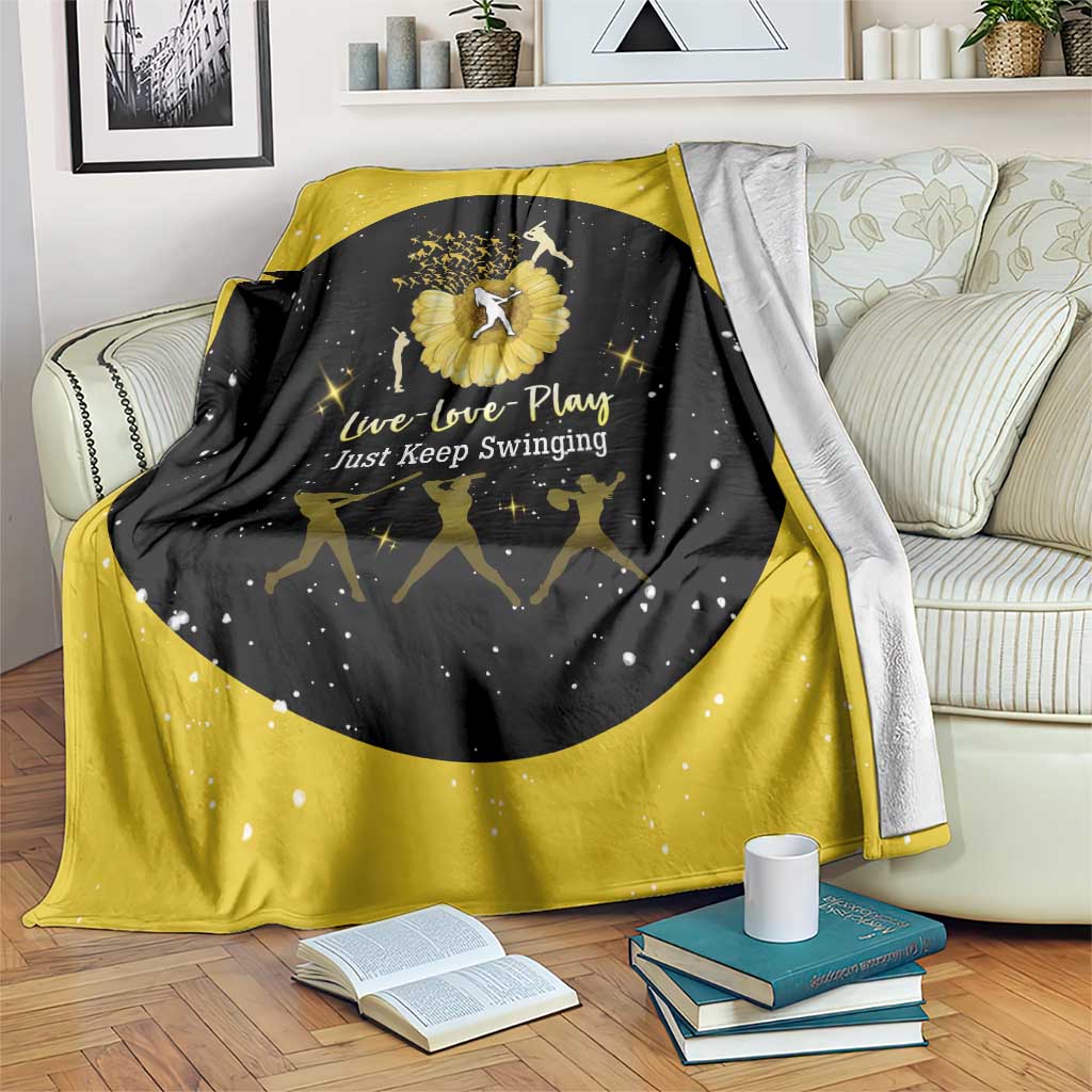 Softball Sunflower Yellow Black Christmas Blanket Xmas Holiday Patterns - Wonder Print Shop