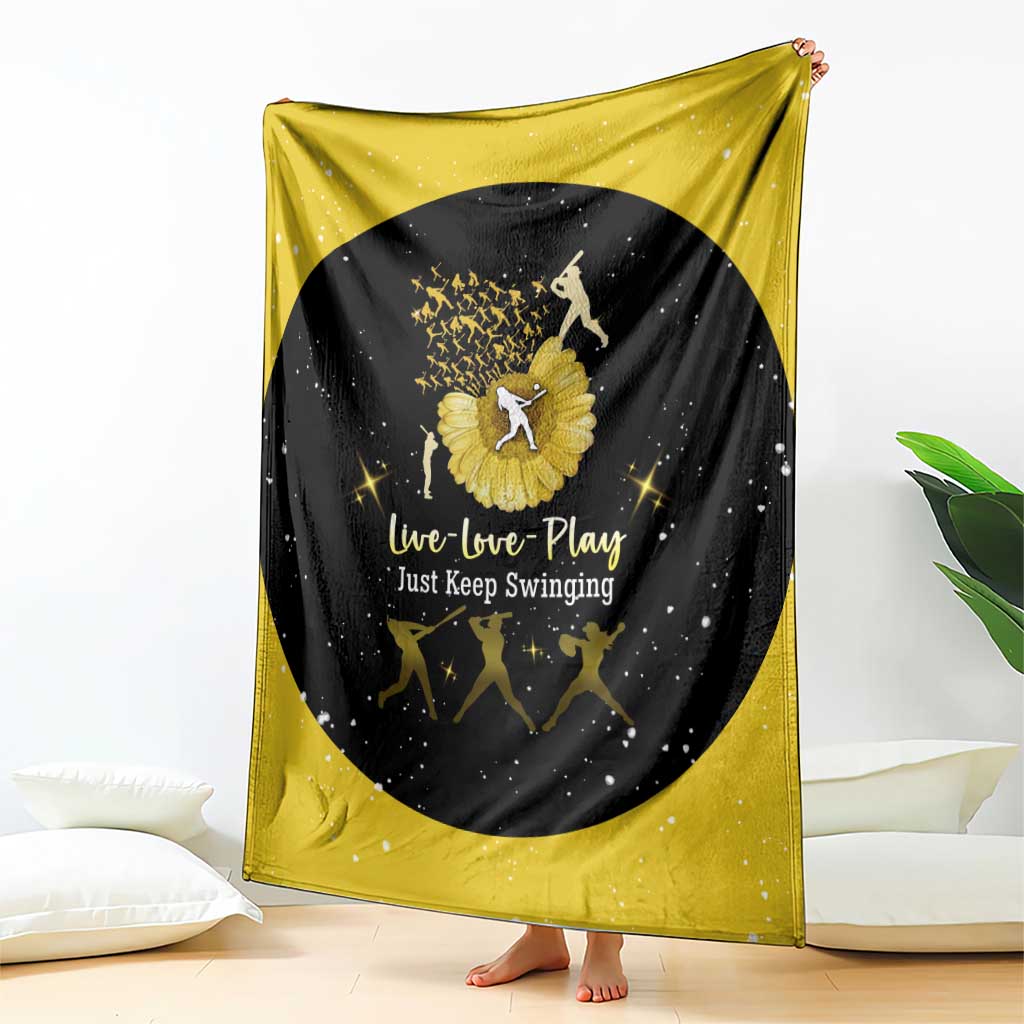 Softball Sunflower Yellow Black Christmas Blanket Xmas Holiday Patterns - Wonder Print Shop