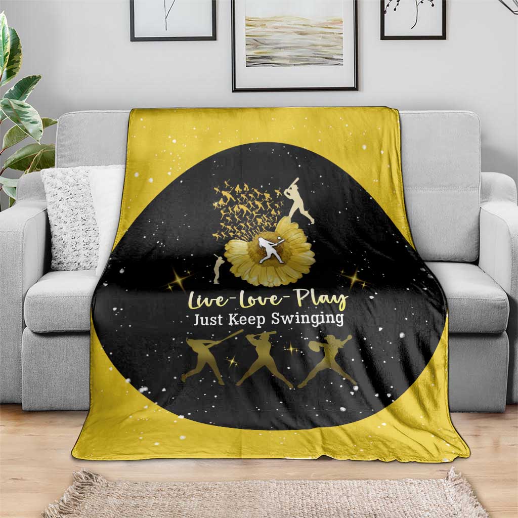 Softball Sunflower Yellow Black Christmas Blanket Xmas Holiday Patterns - Wonder Print Shop