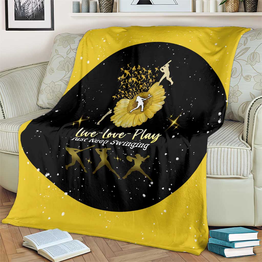 Softball Sunflower Yellow Black Christmas Blanket Xmas Holiday Patterns - Wonder Print Shop