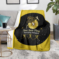 Softball Sunflower Yellow Black Christmas Blanket Xmas Holiday Patterns - Wonder Print Shop