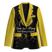 Softball Sunflower Yellow Black Christmas Blazer Xmas Holiday Patterns - Wonder Print Shop