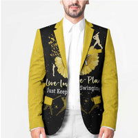 Softball Sunflower Yellow Black Christmas Blazer Xmas Holiday Patterns - Wonder Print Shop