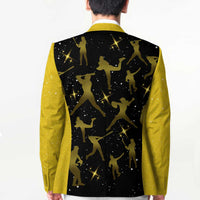 Softball Sunflower Yellow Black Christmas Blazer Xmas Holiday Patterns - Wonder Print Shop