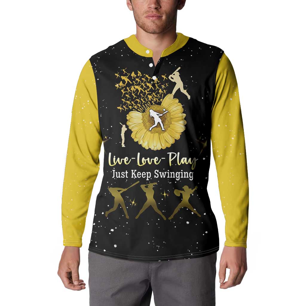 Softball Sunflower Yellow Black Christmas Button Sweatshirt Xmas Holiday Patterns - Wonder Print Shop