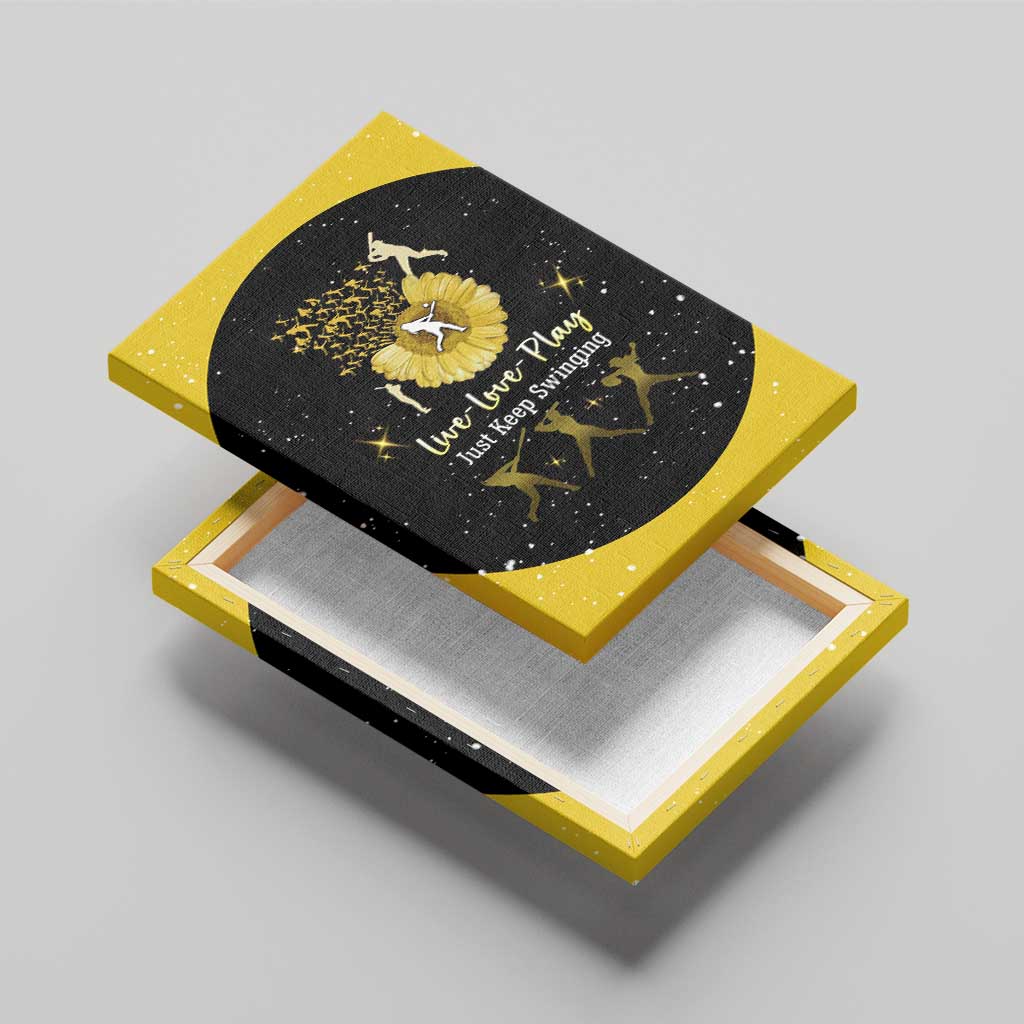 Softball Sunflower Yellow Black Christmas Canvas Wall Art Xmas Holiday Patterns - Wonder Print Shop