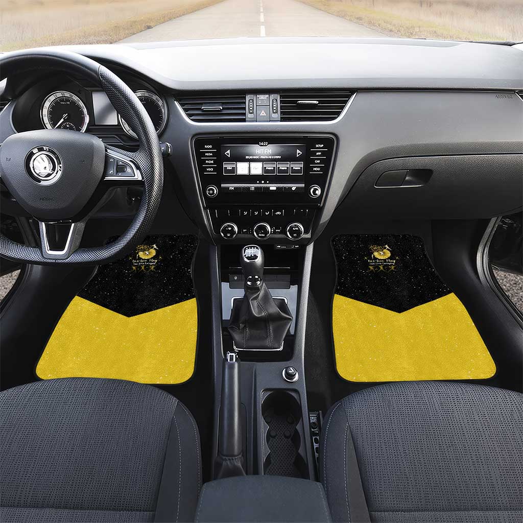 Softball Sunflower Yellow Black Christmas Car Mats Xmas Holiday Patterns - Wonder Print Shop