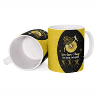 Softball Sunflower Yellow Black Christmas Ceramic Mug Xmas Holiday Patterns - Wonder Print Shop