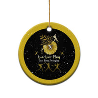 Softball Sunflower Yellow Black Christmas Ceramic Ornament Xmas Holiday Patterns - Wonder Print Shop