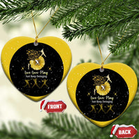 Softball Sunflower Yellow Black Christmas Ceramic Ornament Xmas Holiday Patterns - Wonder Print Shop