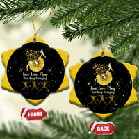 Softball Sunflower Yellow Black Christmas Ceramic Ornament Xmas Holiday Patterns - Wonder Print Shop
