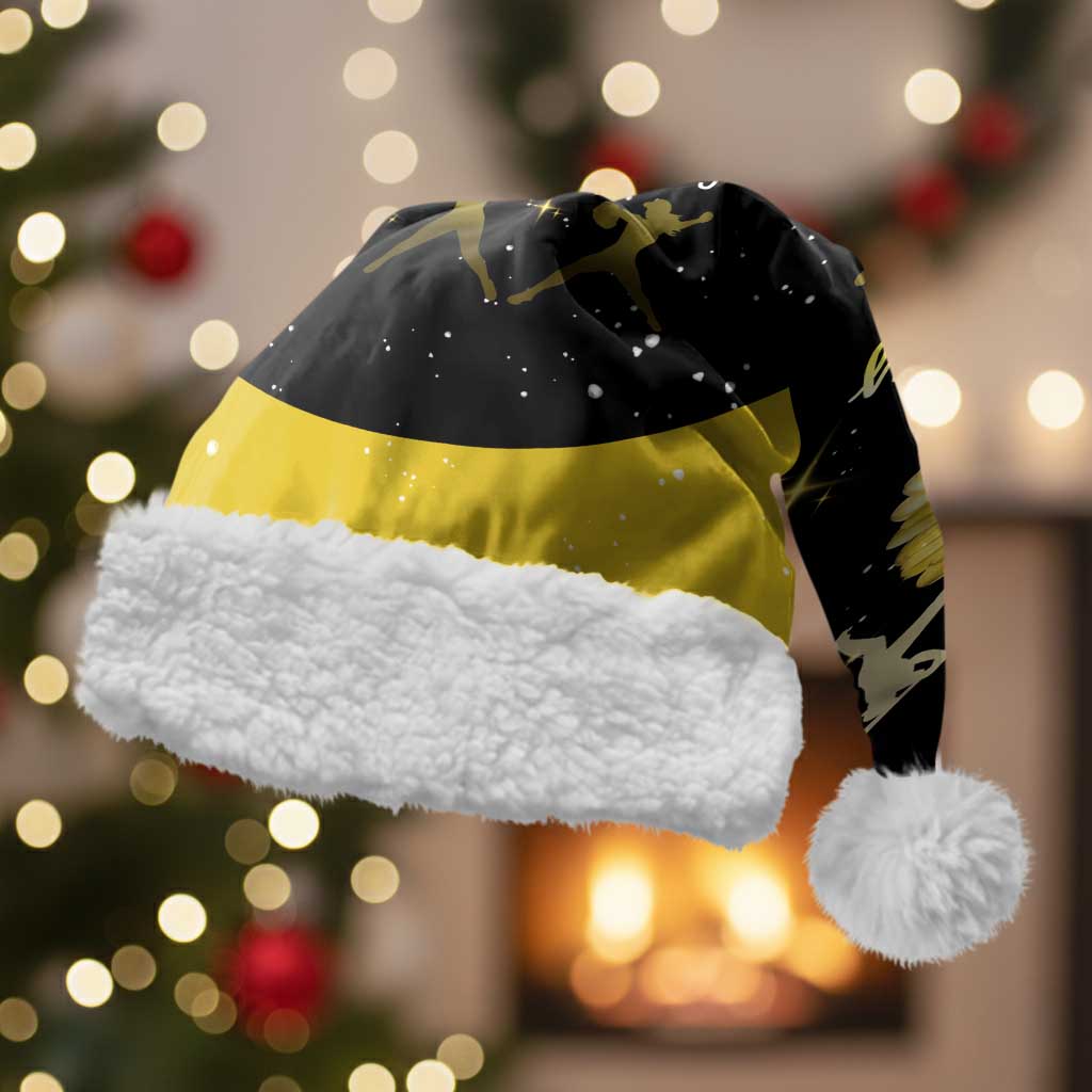 Softball Sunflower Yellow Black Christmas Santa Hat Xmas Holiday Patterns - Wonder Print Shop