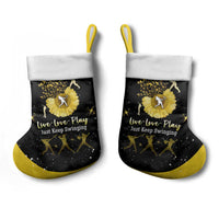 Softball Sunflower Yellow Black Christmas Stocking Xmas Holiday Patterns - Wonder Print Shop
