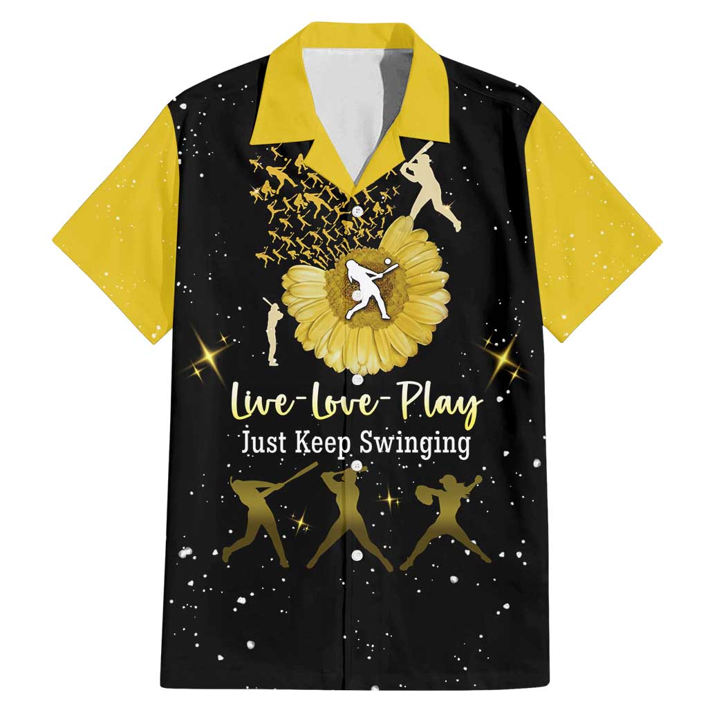 Softball Sunflower Yellow Black Christmas Family Matching Mermaid Dress and Hawaiian Shirt Xmas Holiday Patterns - Wonder Print Shop