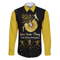 Softball Sunflower Yellow Black Christmas Family Matching Off The Shoulder Long Sleeve Dress and Hawaiian Shirt Xmas Holiday Patterns - Wonder Print Shop