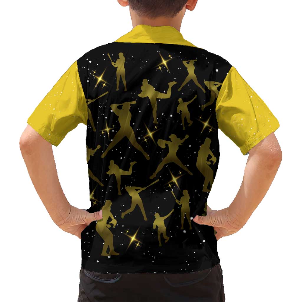 Softball Sunflower Yellow Black Christmas Family Matching Off Shoulder Maxi Dress and Hawaiian Shirt Xmas Holiday Patterns - Wonder Print Shop