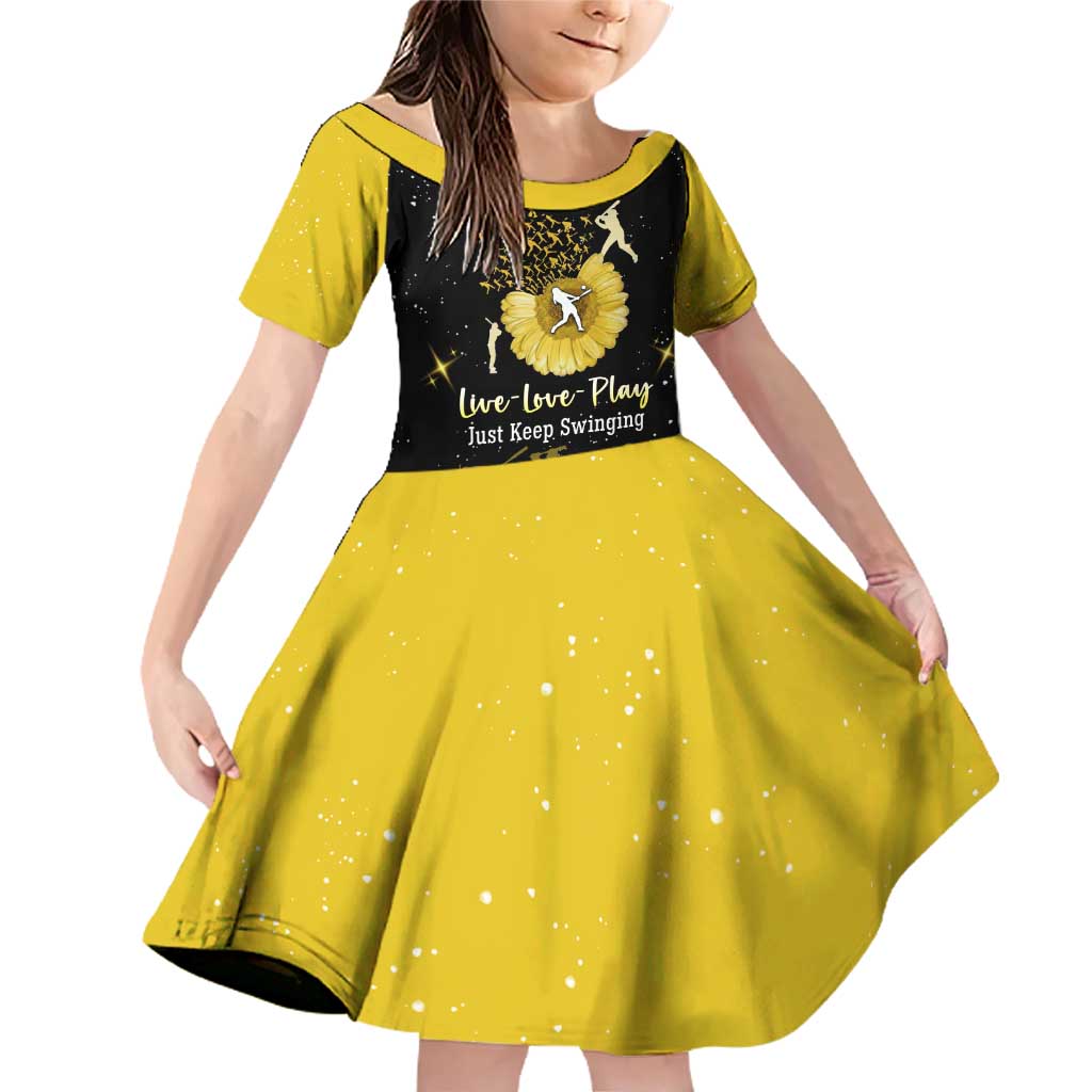 Softball Sunflower Yellow Black Christmas Family Matching Off Shoulder Short Dress and Hawaiian Shirt Xmas Holiday Patterns - Wonder Print Shop