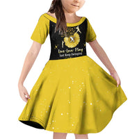 Softball Sunflower Yellow Black Christmas Family Matching Off Shoulder Short Dress and Hawaiian Shirt Xmas Holiday Patterns - Wonder Print Shop