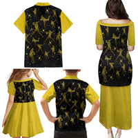 Softball Sunflower Yellow Black Christmas Family Matching Puletasi and Hawaiian Shirt Xmas Holiday Patterns - Wonder Print Shop