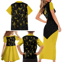 Softball Sunflower Yellow Black Christmas Family Matching Short Sleeve Bodycon Dress and Hawaiian Shirt Xmas Holiday Patterns - Wonder Print Shop