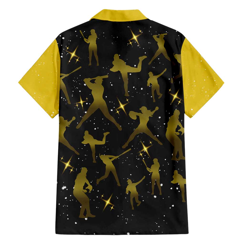 Softball Sunflower Yellow Black Christmas Family Matching Short Sleeve Bodycon Dress and Hawaiian Shirt Xmas Holiday Patterns - Wonder Print Shop