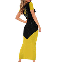 Softball Sunflower Yellow Black Christmas Family Matching Short Sleeve Bodycon Dress and Hawaiian Shirt Xmas Holiday Patterns - Wonder Print Shop