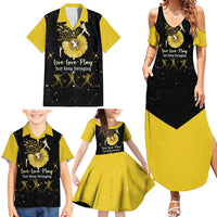 Softball Sunflower Yellow Black Christmas Family Matching Summer Maxi Dress and Hawaiian Shirt Xmas Holiday Patterns - Wonder Print Shop