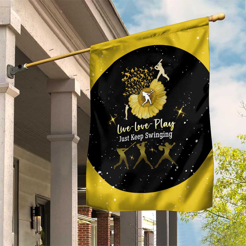 Softball Sunflower Yellow Black Christmas Garden Flag Xmas Holiday Patterns - Wonder Print Shop