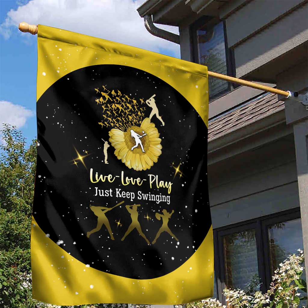 Softball Sunflower Yellow Black Christmas Garden Flag Xmas Holiday Patterns - Wonder Print Shop