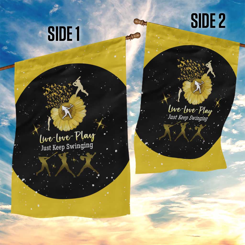 Softball Sunflower Yellow Black Christmas Garden Flag Xmas Holiday Patterns - Wonder Print Shop