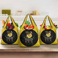 Softball Sunflower Yellow Black Christmas Grocery Bag Xmas Holiday Patterns - Wonder Print Shop