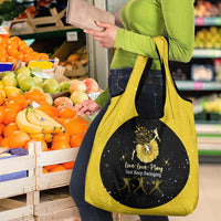 Softball Sunflower Yellow Black Christmas Grocery Bag Xmas Holiday Patterns - Wonder Print Shop