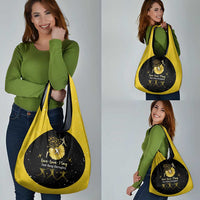 Softball Sunflower Yellow Black Christmas Grocery Bag Xmas Holiday Patterns - Wonder Print Shop