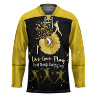 Softball Sunflower Yellow Black Christmas Hockey Jersey Xmas Holiday Patterns - Wonder Print Shop