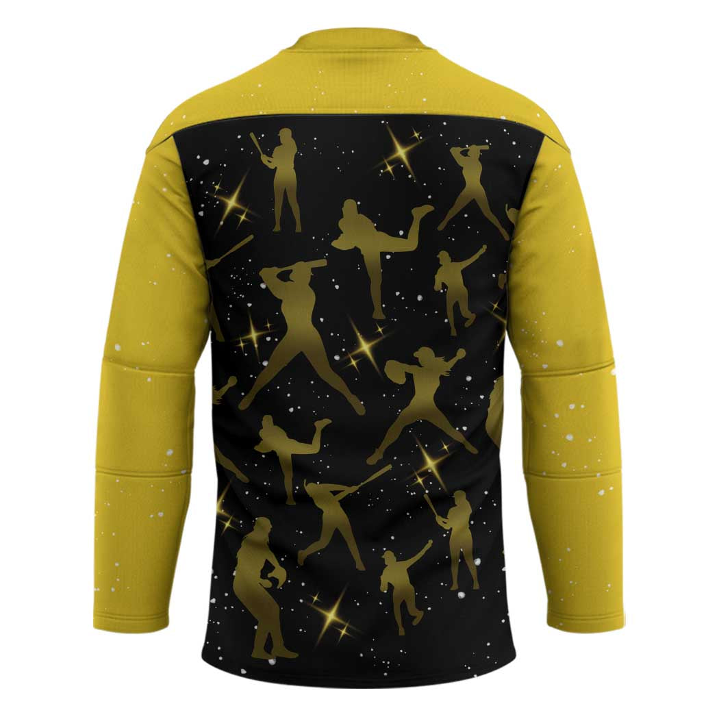Softball Sunflower Yellow Black Christmas Hockey Jersey Xmas Holiday Patterns - Wonder Print Shop