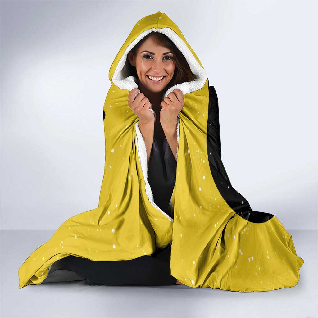 Softball Sunflower Yellow Black Christmas Hooded Blanket Xmas Holiday Patterns - Wonder Print Shop