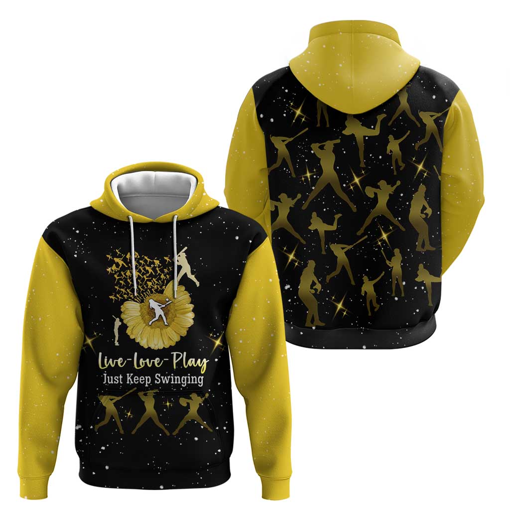 Softball Sunflower Yellow Black Christmas Hoodie Xmas Holiday Patterns - Wonder Print Shop